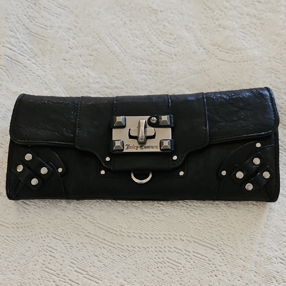 Juicy Couture Black Leather Clutch